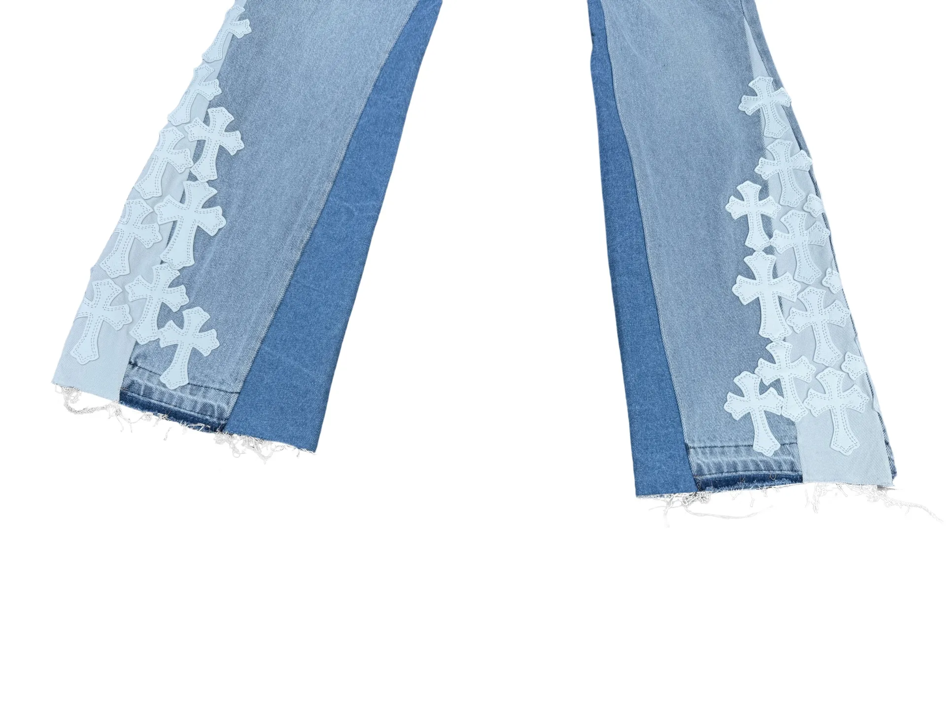 -Size upper body P290💰G296 GALLERY DEPT. Cropped leather stitched cross loose washed flared jeans Size: S-XXL (corresponding to 28 30 32 34 36)